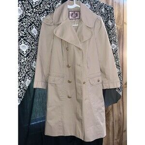 NWT Juicy Couture Womens Trench Coat P Small Camel Missing 1 Button